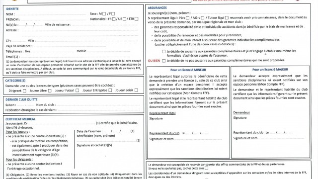 Demande licence