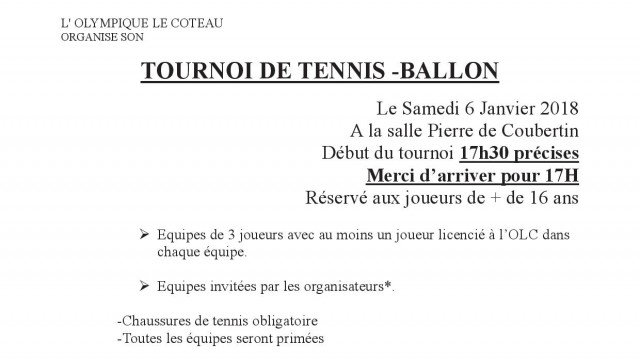 Tennis ballon 2018