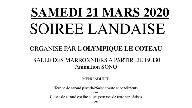 SOIREE LANDAISE 2020 article