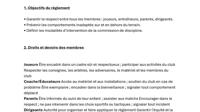 Reglement disciplinaire OLC