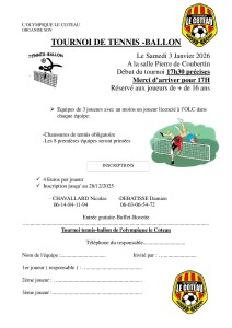 Tennis ballon 2026 inscription